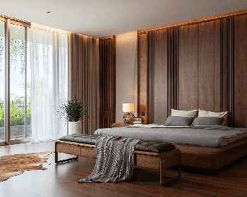Giường ngủ cao cấp gỗ óc chó nguyên khối GN008
